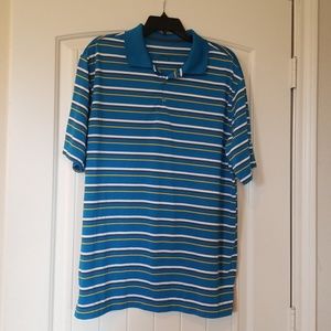 Men Nike L drifit collar golf shirt blue black